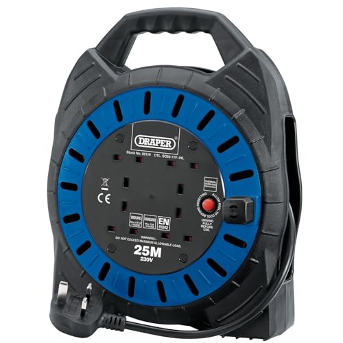 Draper 02119 Kabeltrommel, 230 V, 4 Steckdosen, 25 m Draper 02119 Kabeltrommel, 230 V, 4 Steckdosen, 25 m von Draper