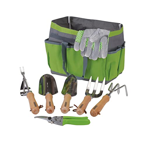 Draper 08997 Edelstahl Gartenwerkzeug-Set mit Aufbewahrungstasche (8-teilig) von Draper