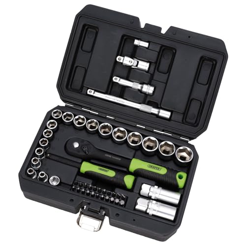 Draper 24235 HI-TORQ Metrisches Steckschlüssel- und Bit-Set, 1/4 Zoll und 3/8 Zoll Vierkant Dr. (48-teilig) von Draper