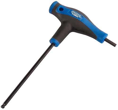 Draper 33909 Schlüssel mit T-Griff, 4,0 mm, Sechskant und Kugelkopf, Blau von Draper