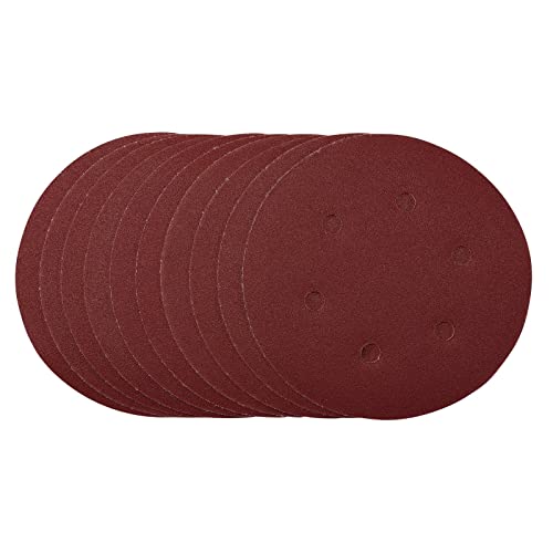 Draper 54948 Schleifscheiben, 150 mm, Körnung 120, Klett (10 Stück), rot von Draper