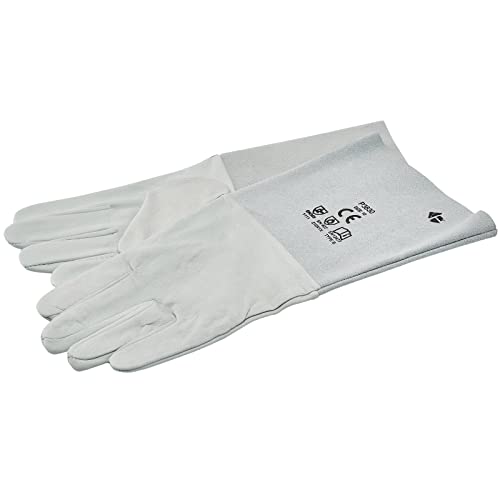 Draper 70451 Welders TIG Handschuhe mit extra langer 150mm Manschette, Größe 10 Schweißzubehör, silber, 1 Stück von Draper