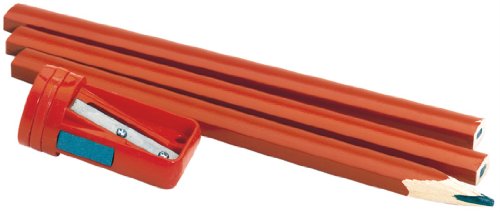Draper 71284 Zimmermannsbleistift 150 mm mit Anspitzer, 3 Stück von Draper