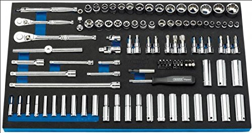Draper Expert 13532 Dr Metrischer Steckschlüssel- und Bit-Satz in Eva-Schaumstoffeinsatzschale 1/4/ 3/8 Zoll (110-teilig) von Draper