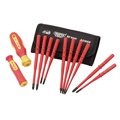 Draper 12-teiliges austauschbares Schraubendreher-Set | XP1000 extra dünn | tragbares Set mit Koffer | 70867 von Draper