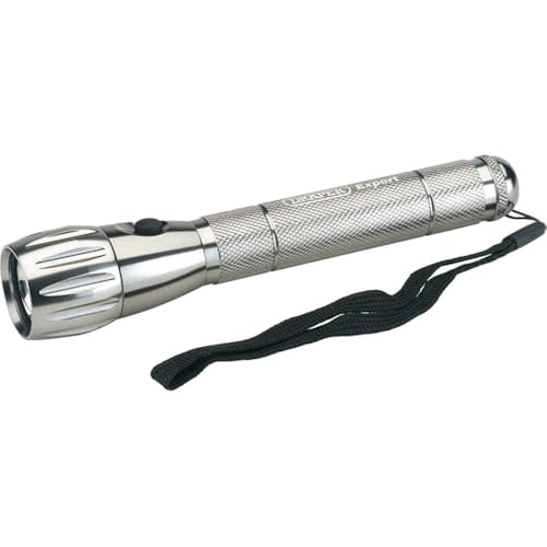 Draper Expert 89933 Aluminium-Taschenlampe mit 4 LEDs, mit 2 AA Batterien von Draper