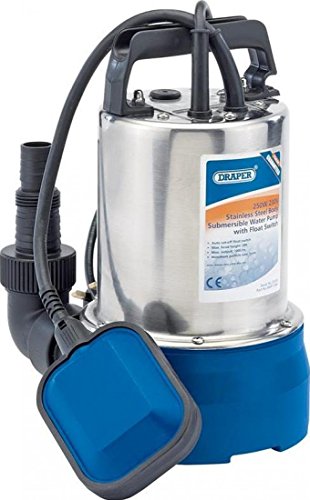 Draper 25359 Edelstahl Tauchpumpe mit Schwimmerschalter 250W, 250 W von Draper