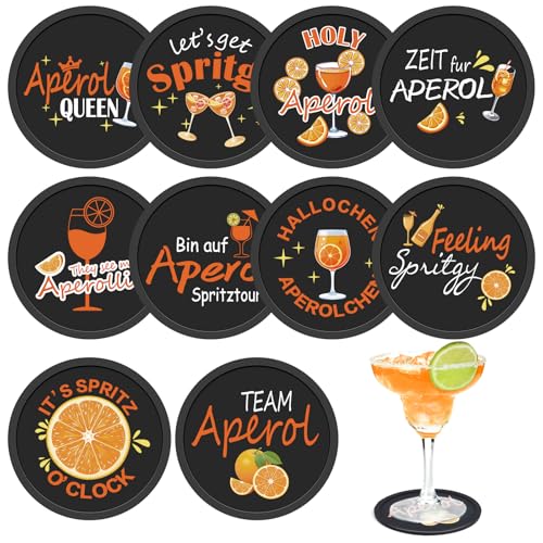 10 Stück Aperol Untersetzer, 10cm Lustige Getränkeuntersetzer mit Sprüchen, Silikon Glasuntersetzer, Rund Untersetzer rutschfest, Geschenk für Aperol Liebhaber Tischdeko Mottoparty Karneval 10 Stück Aperol Untersetzer, 10cm Lustige Getränkeuntersetzer mit Sprüchen, Silikon Glasuntersetzer, Rund Untersetzer rutschfest, Geschenk für Aperol Liebhaber Tischdeko Mottoparty Karneval von Draupnir
