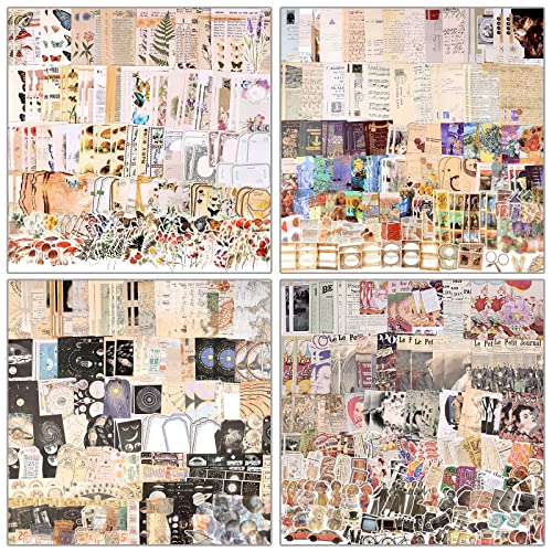 Draupnir 800 Stück Vintage Scrapbooking Papier Washi Sticker Aesthetic Set Aufkleber Bullet Journal Sticker Scrapbook Zubehör für Kalender Notizbuch Tagebuch - Collection von Draupnir