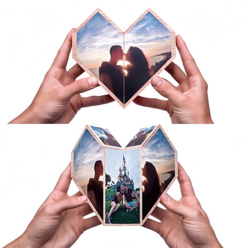 Drawelry Fotowürfel Personalisiert Faltbarer Foto Würfel Puzzle Cube Album mit 10 Bilder Fotoalben Reise Hochzeit Haustier Souvenirs Bildwürfel Geschenke für Familie, Kinder, Freund (F-10Bilder) von Drawelry