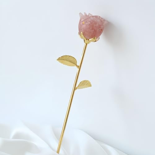 Drawelry Gold Kristall Rose Edelstein Blume Gravur Heim Dekor Ornament Ewige Liebe Bunt Künstliche Blumen Dekoration Valentinstag Jahrestag Muttertag Geburtstag Geschenk für Sie Mutter Ehefrau (S1) von Drawelry
