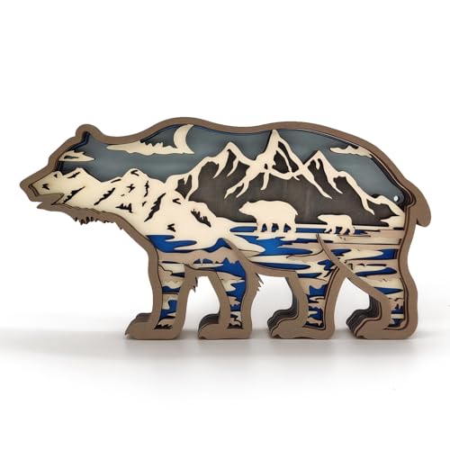 Drawelry Holz Tiere Statue Dekoration 3D Handwerk Geflügel Skulptur Holzstatue Ornamente Geburtstag Geschenk für Heim Büro Wohnzimmer Kinderzimmer Nachttisch Wand Deko (Tragen, Kein Licht) von Drawelry