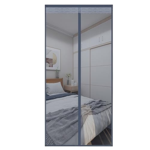 Drawelry Magnet Fenster Fliegengitter mit Selbstklebend Magnet Türvorhänge Moskitonetz Netz Gewebte Anti-Mücken Fliegen Insektenschutz Türgitter für Haus Tür Fenster (Silbergrau, 120 * 200cm) von Drawelry