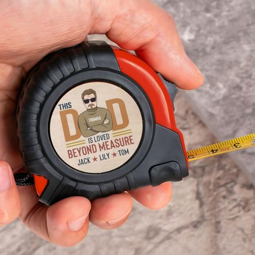 Drawelry Personalisierte Foto Maßbänder mit Bild Name Text Gravur Hängeschnalle Bandmaß 5-7,5 Meter DIY Einziehbar Länge Größe Maßen Werkzeuge Bandmaß Vatertag Geburtstag Geschenke für Papa Dad (B5) von Drawelry