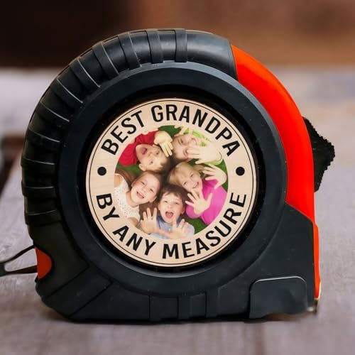 Drawelry Personalisierte Foto Maßbänder mit Bild Name Text Gravur Hängeschnalle Bandmaß 5-7,5 Meter DIY Einziehbar Länge Größe Maßen Werkzeuge Bandmaß Vatertag Geburtstag Geschenke für Papa Dad (B4) von Drawelry