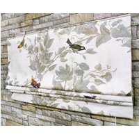 Benutzerdefinierte Flat Roman Shade Fensterbehandlung | Windsang Vogel Stoff Designer Qualität von DrawnCompany