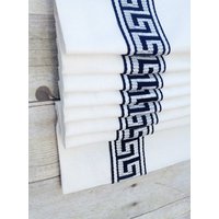 Benutzerdefinierte Inset Trim | Greek Key Flat Roman Shade Fensterbehandlung Designer Qualität von DrawnCompany