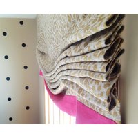 Breite, Entspannte Roman Shade-Fensterbehandlung | Bodenband Geparden Leinenstoff Designer Qualität von DrawnCompany