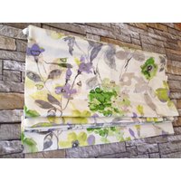 Flat Roman Shade Fensterbehandlung| Nach Maß Im Blumenstoff | Designer Qualität von DrawnCompany