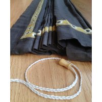 Flat Roman Shade Fensterbehandlung | Nach Maß Inset Trim Leinen Stoff Designer Qualität von DrawnCompany