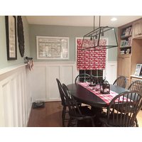 Flat Roman Shade Fensterbehandlung | Roter Ikat Stoff Designer Qualität von DrawnCompany