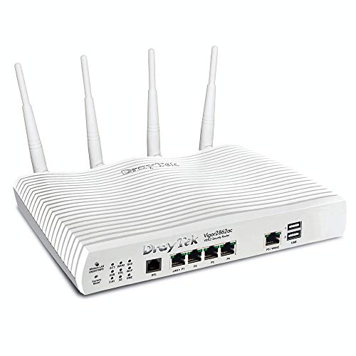 DrayTek Vigor 2862AC Quad-WAN 802.11ac 5GHz Wireless Router for ADSL, VDSL and Ethernet-Based Broadband with 3G/4G LTE Support von DrayTek