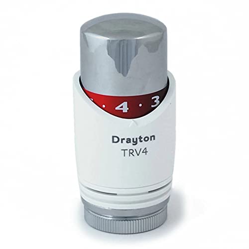 Drayton TRV4 Thermostat-Ventil, nur Kopfteil, chromfarben/Weiß von Drayton