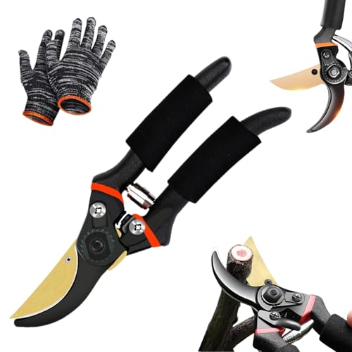 Garden Slicer Pro, Hermhoffer Gardenslicer Pro | Hochleistungs-Gartenschere, Hand Heckenschere, Sk5-Stahlklinge, Ergonomisch Gartenschere, für Äste bis 3 cm (2) von Drbrrly