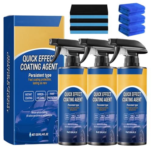 Quick Effect Coating Agent, Advanced Car Quick-Acting Coating Agent Spray, 3 in 1 Hochschutz-Auto-Beschichtungsspray, Auto-Beschichtungsspray für Glanz und Schutz (3) von Drbrrly