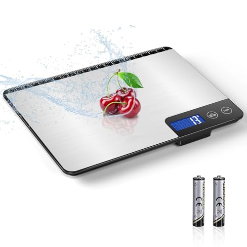 Drcowu Große Digitale Küchenwaage 15kg, Präzise Lebensmittelwaage mit 1g Genauigkeit, Individuelle Auto-Abschaltung (3, 10 & 60 Minuten), LCD-Display, Gramm & Unzen, Ideal für Zuhause, Kochen & Backen von Drcowu