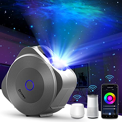 Drcowu LED Sternenhimmel Projektor, Galaxy Star Projector Kinder Erwachs mit App/RG Dimming/Timer/WiFi Stimmenkontrolle, Lampe Projektor für Dekoration Party Schlafzimmer Heimkino, [Energieklasse G] von Drcowu