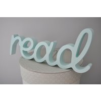 Lesen Sie Holzschild Kinderzimmer-Wand-Dekor - Bläuliche Minze-Farbe von DreaMachineWorks