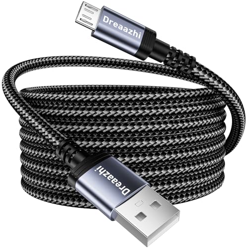 Dreaazhi Langes Micro USB Kabel 5M,Android Ladekabel, Micro Ladekabel geflochten Kompatibel mit PS4 Controller,Samsung Galaxy J7,S7,S6,Kindle Fire,Fire HD Tablet,HTC,LG,Motorola etc von Dreaazhi