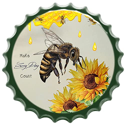 Bee Make Every Day Count Flaschenverschlüsse, Metall-Blechschilder, Wildtier-Kunstschild, Honigbiene, Heimdekoration, Klassenzimmer-Dekorationen, inspirierende Wanddekoration für Vorschule, Grund- und Bee Make Every Day Count Flaschenverschlüsse, Metall-Blechschilder, Wildtier-Kunstschild, Honigbiene, Heimdekoration, Klassenzimmer-Dekorationen, inspirierende Wanddekoration für Vorschule, Grund- und von Dreacoss