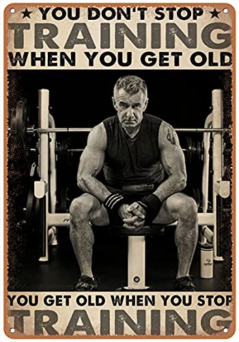 Blechschild mit Aufschrift "You Don't Stop Lifting When You Get Old, You Get Old When You Stop Lifting", Fitness-Blechschild, Fitness-Blechschild, Retro-Kunst, Zuhause, Bar, Café, Garage, Blechschild Blechschild mit Aufschrift "You Don't Stop Lifting When You Get Old, You Get Old When You Stop Lifting", Fitness-Blechschild, Fitness-Blechschild, Retro-Kunst, Zuhause, Bar, Café, Garage, Blechschild von Dreacoss