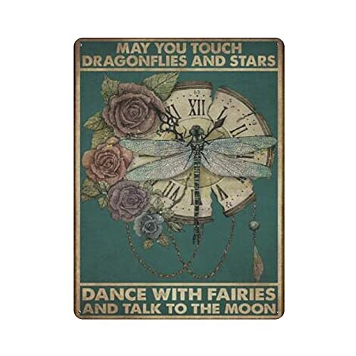 Blechschilder mit Aufschrift May You Touch Dragonflies And Stars, Retro, lustiges Metallschild, VintagePoster, Wandkunst, für Küche, Garten, Badezimmer, Bauernhof, Zuhause, Kaffee, Dekoration, von Dreacoss