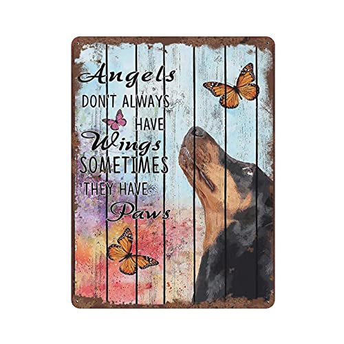 Dog Angels Sometimes Have Paws Retro-Blechschild für Hundeliebhaber, Geschenk, motivierendes Zitat, Metall-Blechschild, Schmetterlinge, Wanddekoration für Zuhause, Schlafzimmer, Badezimmer, Café, Bar Dog Angels Sometimes Have Paws Retro-Blechschild für Hundeliebhaber, Geschenk, motivierendes Zitat, Metall-Blechschild, Schmetterlinge, Wanddekoration für Zuhause, Schlafzimmer, Badezimmer, Café, Bar von Dreacoss