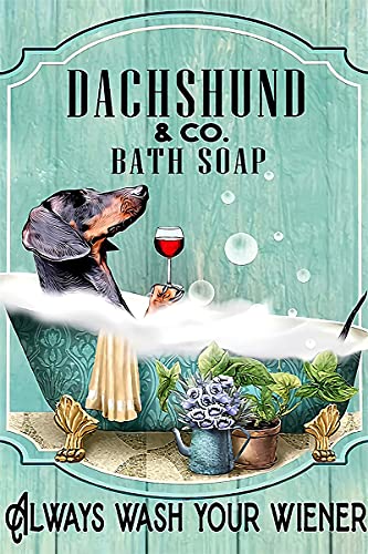 Dog Co Bath Soap, Always Wash Your Wiener Poster, lustiges Hunde-Poster, Hunde-Liebhaber-Druck, Liebes-Hundegeschenk, Badezimmer-Dekoration, 30,5 x 20,3 cm Dog Co Bath Soap, Always Wash Your Wiener Poster, lustiges Hunde-Poster, Hunde-Liebhaber-Druck, Liebes-Hundegeschenk, Badezimmer-Dekoration, 30,5 x 20,3 cm von Dreacoss