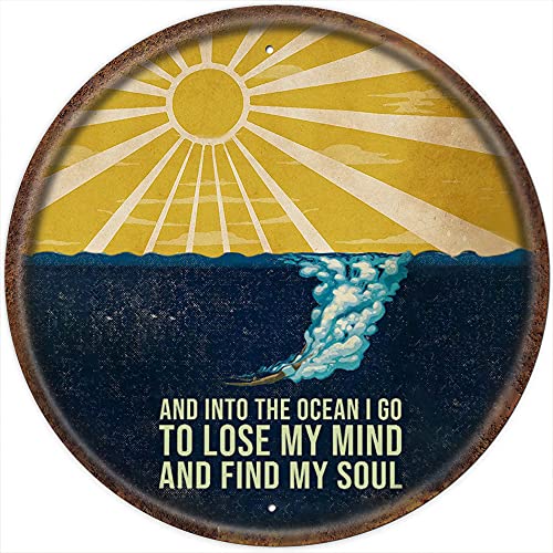 Dreacoss And Into The Ocean I Go to Lose My Mind and Find My Soul Vintage-Stil Rundes Blechschild Tauchen Schwimmen Vintage Schilder lustige Badezimmer-Dekor Strand Wandkunst Meer Metall Dekor Ozean Dreacoss And Into The Ocean I Go to Lose My Mind and Find My Soul Vintage-Stil Rundes Blechschild Tauchen Schwimmen Vintage Schilder lustige Badezimmer-Dekor Strand Wandkunst Meer Metall Dekor Ozean von Dreacoss