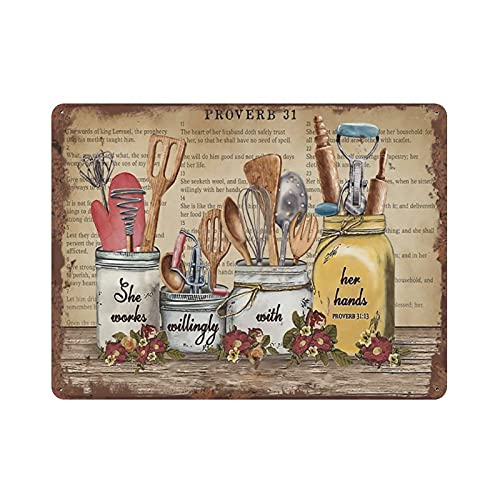 Dreacoss Baking Works Retro-Blechschild mit Blume, Wandkunst, Kochutensilien, Küchendekoration für Zuhause, Esszimmer, Restaurant, Geschäft, Geburtstag, Jahrestag, Einweihungsgeschenk, 20,3 x 14,9 cm Dreacoss Baking Works Retro-Blechschild mit Blume, Wandkunst, Kochutensilien, Küchendekoration für Zuhause, Esszimmer, Restaurant, Geschäft, Geburtstag, Jahrestag, Einweihungsgeschenk, 20,3 x 14,9 cm von Dreacoss