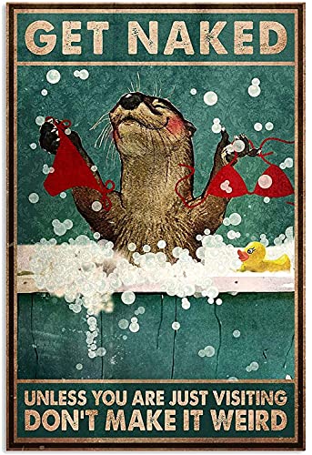 Dreacoss Otter-Blechschild, 20,3 x 30,5 cm, Metall, Retro-Stil, Wanddekoration von ISRKU