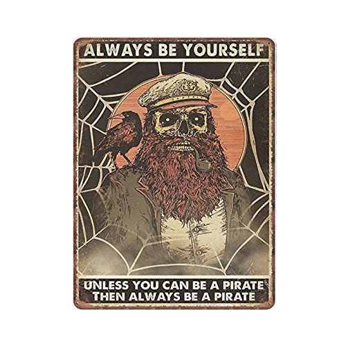 Dreacoss Piraten-Blechschilder – lustiges Piraten-Zitat – Totenkopf Pirat Always Be Yourself Unless You Can Be A Pirate Lustiges Vintage-Metallschild Plaqu Poster Wandkunst Garten Badezimmer Dreacoss Piraten-Blechschilder – lustiges Piraten-Zitat – Totenkopf Pirat Always Be Yourself Unless You Can Be A Pirate Lustiges Vintage-Metallschild Plaqu Poster Wandkunst Garten Badezimmer von Dreacoss
