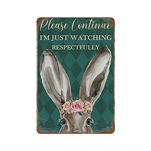 Dreacoss Retro Metall-Blechschild mit Aufschrift "Watching Respectfully Rabbit", für Neujahr, Ostern, Wanddekoration, Bar, Pub, Familie, Café, Männer, Höhle, beste Geschenke für Freunde, Familie Dreacoss Retro Metall-Blechschild mit Aufschrift "Watching Respectfully Rabbit", für Neujahr, Ostern, Wanddekoration, Bar, Pub, Familie, Café, Männer, Höhle, beste Geschenke für Freunde, Familie von Dreacoss