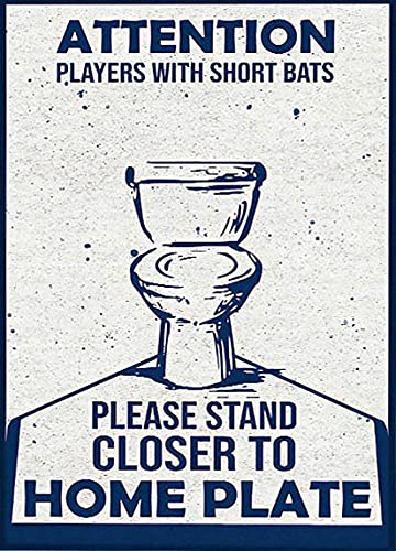 Dreacoss Schild mit Aufschrift "Attention Players with Short Bats Please Stand Closer to Home", Baseball-Poster, lustiges Blechschild, Baseball-Sportthema, Badezimmer-Dekoration, Bar, Männerhöhle Dreacoss Schild mit Aufschrift "Attention Players with Short Bats Please Stand Closer to Home", Baseball-Poster, lustiges Blechschild, Baseball-Sportthema, Badezimmer-Dekoration, Bar, Männerhöhle von Dreacoss