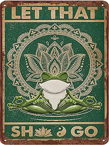 Frosch Let That Shit Go Vintage Blechschild Yoga Frosch Poster Lustig Frosch Wandkunst Vintage Yoga Druck Retro Stil Blechschild Yoga Studio Dekor für Home Office Metallschild Lustige Heimdekoration Frosch Let That Shit Go Vintage Blechschild Yoga Frosch Poster Lustig Frosch Wandkunst Vintage Yoga Druck Retro Stil Blechschild Yoga Studio Dekor für Home Office Metallschild Lustige Heimdekoration von Dreacoss