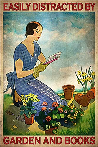 Rustikales Retro-Metall-Blechschild Garten und Bücher, Metallposter, Mädchen, Lesebuch, Gartenarbeit, Vintage-Wanddekoration, Wohnzimmer/Zuhause/Büro/Garten/Küche, Kunst, Wanddekoration, 14 x 20,3 cm Rustikales Retro-Metall-Blechschild Garten und Bücher, Metallposter, Mädchen, Lesebuch, Gartenarbeit, Vintage-Wanddekoration, Wohnzimmer/Zuhause/Büro/Garten/Küche, Kunst, Wanddekoration, 14 x 20,3 cm von Dreacoss