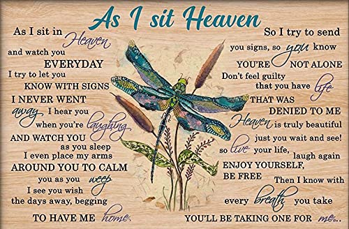 Rustikales Retro-Metall-Blechschild – Libelle wie ich im Himmel sitze, Vintage-Metallschild, Landhausdekoration für Zuhause, Wohnzimmer, Küche, Badezimmer, Dekoration, 14 x 20,3 cm, Blechschild Rustikales Retro-Metall-Blechschild – Libelle wie ich im Himmel sitze, Vintage-Metallschild, Landhausdekoration für Zuhause, Wohnzimmer, Küche, Badezimmer, Dekoration, 14 x 20,3 cm, Blechschild von Dreacoss