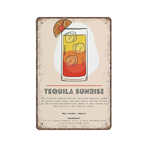 Tequila Wandkunstdruck, Motiv: Sonnenaufgang, Cocktail, Essen und Trinken, Küchendekoration, Bar-Dekor, Mixologie, Getränke, Rezept, Neuheit, Blechschild, Bar, Pub, Vintage, Retro, Wanddekoration Tequila Wandkunstdruck, Motiv: Sonnenaufgang, Cocktail, Essen und Trinken, Küchendekoration, Bar-Dekor, Mixologie, Getränke, Rezept, Neuheit, Blechschild, Bar, Pub, Vintage, Retro, Wanddekoration von Dreacoss