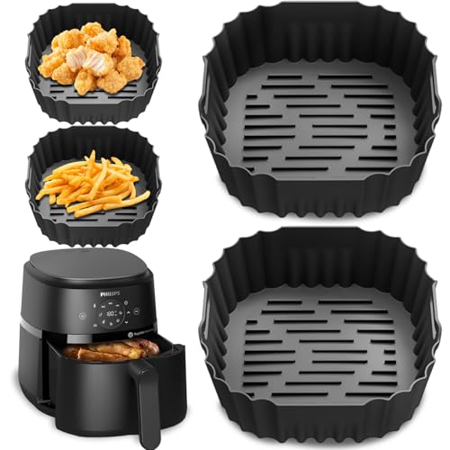 2 Stück Airfryer Silikonform für Philips 4,2L Airfryer 2000-Serie Na229/00, Airfryer Zubehör für Philips 4.2L Na320/00, Auflaufform Airfryer, Eißluftfritteuse Einsatz-4.2L von Dreaku