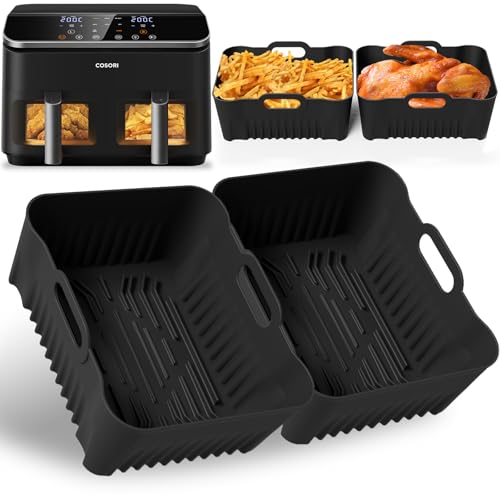 2er Set Silikonform für COSORI Heißluftfritteuse 8,5L – Passend für Dual Zone Air Fryer XXL, Wiederverwendbare Antihaft-Einsätze, Leicht zu Reinigen, Perfektes Zubehör für COSORI CAF-R901-AEU Airfryer 2er Set Silikonform für COSORI Heißluftfritteuse 8,5L – Passend für Dual Zone Air Fryer XXL, Wiederverwendbare Antihaft-Einsätze, Leicht zu Reinigen, Perfektes Zubehör für COSORI CAF-R901-AEU Airfryer von Dreaku